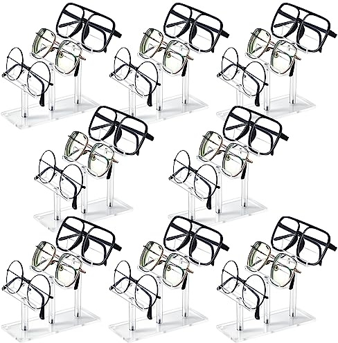 Ripeng 8 Stück 3-stöckiges Acryl-Sonnenbrillenständer, Brillenständer, Sonnenbrillenhalter, Brillen-Organizer, Display-Erhöhungen für 3 Brillenrahmen, Geschäft, Zuhause, Aufbewahrung, 2. 56 x 6 2,5 x