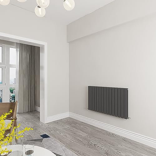 Skybathroom | 600x1020mm Horizontal Anthracite Flat Double Panel Central Heating Radiator
