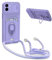 BGHHEU Cover con Cordino per Xiaomi Redmi A1 / A2 4G,Custodia con Collana Collo Silicone Antiurto Case,Protezione Fotocamera Slot Carte 360° Anello Supporto,Silicone Case,Viola