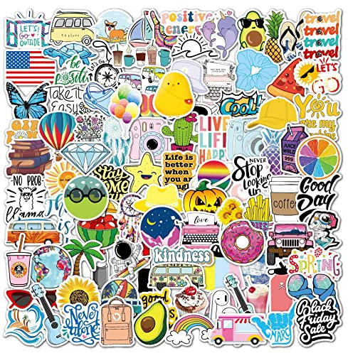 100 Stück Stickers Aesthetic,Sticker Set Vsco丨Wasserfeste Vinyl StickerSet åsthetische Aufkleber Set Sticker ästhetik für Laptop,Wasserflaschen,Skateboard,Helm usw