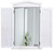 Décoshop26 Miroir Mural Salle de Bain Design fenêtre avec Volets 71x46x5cm Blanc Vieilli 04_0003703