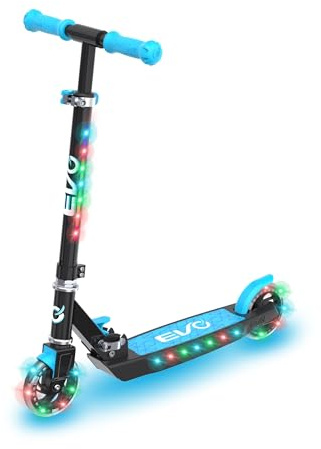 EVO Light Blast Tretroller mit 2 Rädern, Kinder-Scooter mit verstellbarer Griffhöhe, einfacher Klappmechanismus, Tretroller für Jungen und Mädchen, Tretroller für Kinder im Alter von 5–12 Jahren