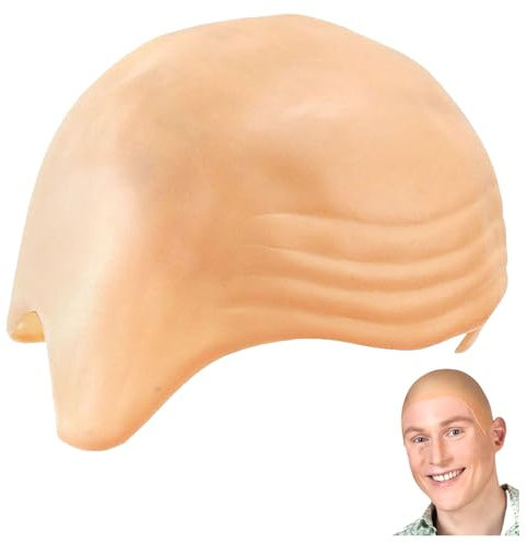 GWAWG Glatze Mützen Latex Glatze Hut für Erwachsene Makeup Glatze,Glatzenkappe Halloween Cosplay Hut