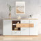 KOMHTOM Buffet moderne - Grande armoire de rangement - Commode avec 2 portes et 4 tiroirs - Armoire polyvalente pour salon, chambre à coucher, salle à manger (B)