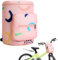 Favuit Lenkertasche Kinder, Fahrradkorb Vorne Faltbar Fahrrad Korb Lenker Tasche Fahrradtasche für Laufrad Dreirad Scooter Roller Kinderfahrrad Zubehör (Rosa Erdbeere)