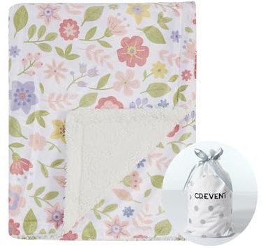 CREVENT 75cmX100cm Niedliche kuschelige Flauschige warme Babydecke für Mädchen Kleinkinder Bettwäsche/Kinderbett/Kinderwagen, Baby Dusche Geburtstag Neugeborenes Geschenk - Daisy