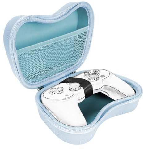 Linkidea Étui de transport rigide pour manette de jeu compatible avec 8BitDo Pro 2/Ultimate Bluetooth/2.4G Dual Sense - Accessoires de jeu - Sac de rangement de protection, bleu, Étui