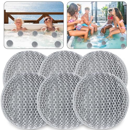 JULMELON Whirlpool-Schaum-Absorber, 6 Stück, Spa- und Pool-Schaum beseitigende Bälle, wiederverwendbar, ölabsorbierender Schwamm, waschbarer Schaum, schwimmender Filter, um Wasser klar zu halten, für