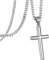 murtoo kette herren, halskette herren, kreuzkette, kreuz anhänger für herren, silberkette, 925 Sterling Silber, kreuz halskette (Silber,50+5cm)