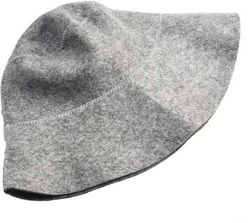 1 cappello da sauna originale in lana, per donne e uomini, protezione contro il surriscaldamento, cappello da sauna per vapore, accessori da bagno per sauna in strada, bagno turco (grigio)