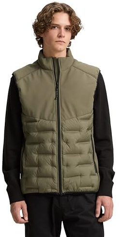 TOM TAILOR Denim Herren Hybrid Steppweste mit Stehkragen
