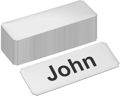 PATIKIL 3x1 Stainless Steel Laser Engraved Mount Metal Name Plate, 30 Pack Self Adhesive Sign Personalized Custom Blank Plate for DIY Laser Printing, Notched Corner Black