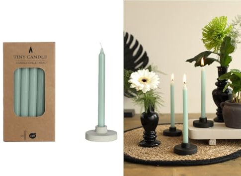 NaDeco Baumkerzen, Set mit 12 STK, Höhe 14cm, Ø 1,2cm, in vielen Farben erhältlich, Brenndauer 2 Std | Wachs-Baumkerzen | Christbaumkerzen | Wachskerzen, Farbe:Hellgrün