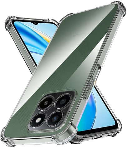 Anoowkoa TPU Case for Honor X5b/Honor X5b Plus Phone Case Clear with Built-in Camera Lens Protector Thin Transparent Protective Back Cover Soft Flexible Bumper Hybrid Silicone Case