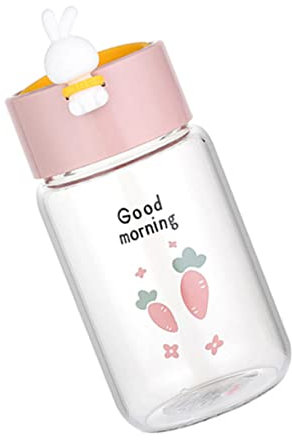 PRETYZOOM 1 Pieza De Taza De Agua De Cristal De Conejo Vasos De Agua Vasos para Beber Taza para Beber De Dibujos Animados Taza De Agua Modelada De Conejo Botella De Agua De Vidrio