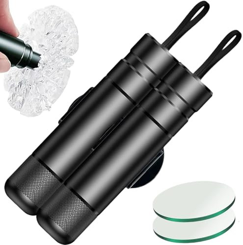 2PCS Rompe Cristales Y Cinturones, Llavero De Emergencia Martillo Rompe Cristales Coche Y Cortador De CinturóN De Seguridad (T-77 Black)