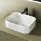 EMKE Aufsatzwaschtisch, rechteckig, 50,5 × 38 × 15 cm, Waschbecken für Gäste-WC, Aufsatzwaschbecken aus Keramik, für Waschbecken, Badezimmer, Weiß