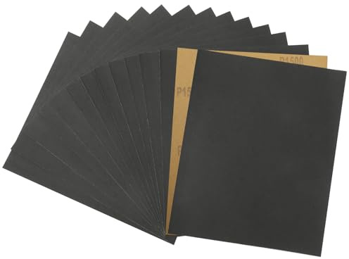 STEBRUAM Wet and Dry Sandpaper 1500 Grits,Sand Paper 9x11 Inch | Silicone Carbide Sandpaper Pack for Cars Metals Walls Wood Furniture 15 Sheets