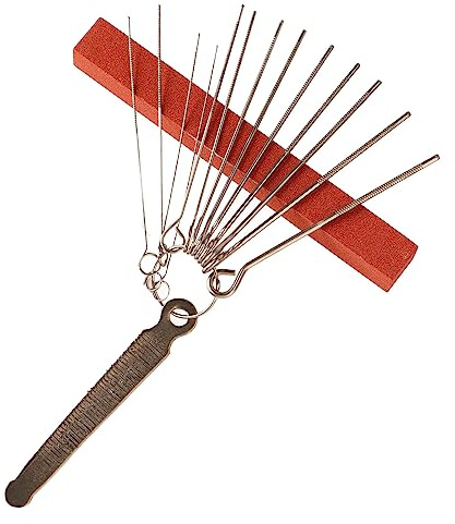 Joyance Gitarrenfeile Nadel Gitarrenfeile Set, Metall Stein Gitarre Feile Nadel mit Mutter Sattel, Gitarrenschleiffeilen Werkzeug für Reparatur und Wartung, Akustikgitarre Supplies