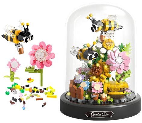 RYAN Set di Blocchi da Costruzione per Bouquet 588 Block Botanicals Mattoncini con Coperchio Protettivo Decorazione della Casa per Adulti e Bambini