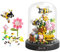 RYAN 588 Pièces Briques de Construction Bouquet de Fleurs avec Couverture de Poussière et Chaîne Lumineuse Ambiante Réglable pour Adultes Cadeau Décoration de Maison Collection Botanique