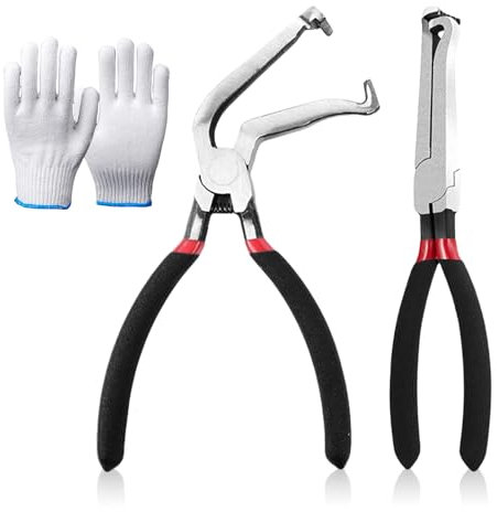 Electrical Disconnect Pliers, 2Pcs Electrical Connector Pliers for Cars, Plug Plier Pulling Tool, Fuel Line Disconnect Tools Set for Easily Disconnection Locking-Push Tab ElectricalConnectors