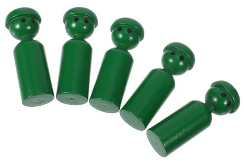 ADOCARN 5 Stück Teiliges Holzfiguren mit Pädagogisches für Kleinkinder Holzpuppen für Kreative Lernspiele für Vorschule und Kindergarten Fördert Fantasie und Geschicklichkeit