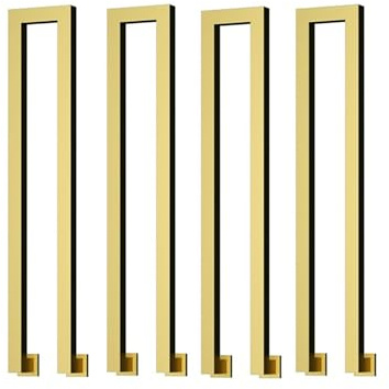 MTSYXYM 4 pcs U Förm Treppengeländer Innen,Treppengeländer Außen,Baluster Spindelpfosten, Eisenstruktur,für Innen, Außen, Dachboden, Balkon.(Gold,75cm)