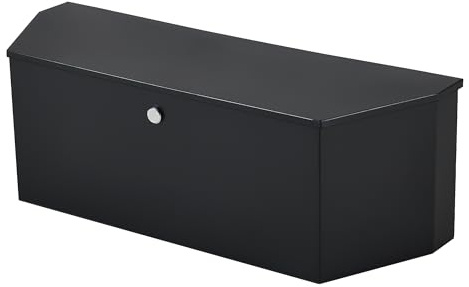 Garvee Heavy Duty Steel Trailer Tongue Tool Box, Lockable Underbed Storage Organiser with 5-Bar Tread, Black Utility Toolbox for Pickup Truck & RV, 91.4 cm × 30.5 cm × 30.5 cm