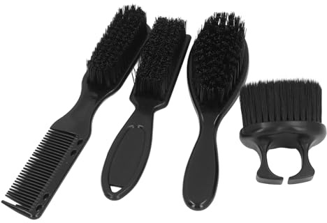 Ensemble de brosses à barbe pour hommes, 4 pièces, plumeau en Nylon, brosse de coiffure, peigne pour salon de coiffure
