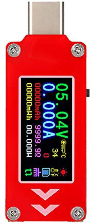 USB Digital Power Meter Tester, Type-C Multimeter Current and Voltage Monitor Voltage Power MeterTesting Speed of Chargers Cables Capacity of Power Banks