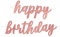 Rose Gold Glitz Happy Birthday Script Prismatic Foil Jointed Banner (83cm) - Perfect Party Decor for Birthday, & Celebrations - 2 Pc