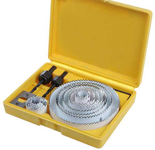 WiMas 17PCS Set Misto di Seghe a Tazza, Foro Sega Punte da Trapano per Tagliare Legno Cartongesso Plastica e Metalli Non Ferrosi 19mm - 127mm
