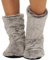 MATYFASHION stylische Hüttensocken, Hausschuhe, Hüttenschuhe mit ABS und Teddyfell BF 0031 (39-42, Grau)