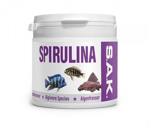 SAK Spirulina Granulat Fischfutter Größe 00 - Tropheus L-Welse Diskus und andere Zierfische 150 ml Dose