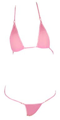 LinvMe Bikini sexy en soie pour femme - Rose - Taille Unique