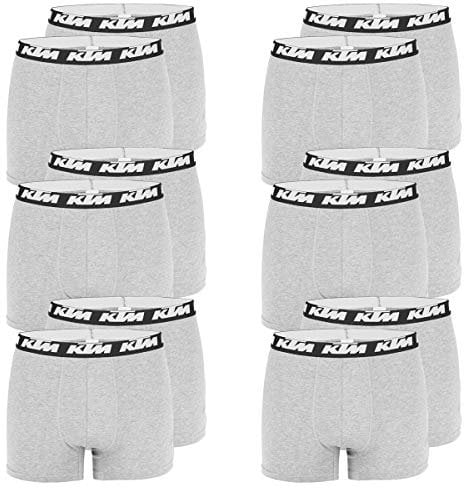 KTM by Freegun Boxershorts für Herren Unterwäsche Pant Men´s Boxer 12 er Multipack, Farbe:Light Grey 3400, Bekleidungsgröße:M