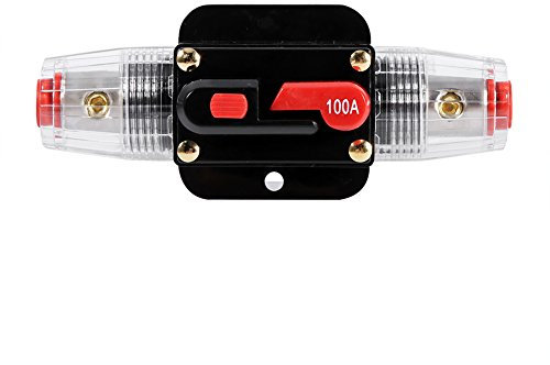 12v sicherungsautomat 100a Auto Sicherungsgehäuse, 50 Ampere -100 Ampere Wasserdichter 12-24V Leistungsschalter Sicherungshalter zurücksetzen Auto Sicherungshalter Audio Leistungsschalter ((100A))