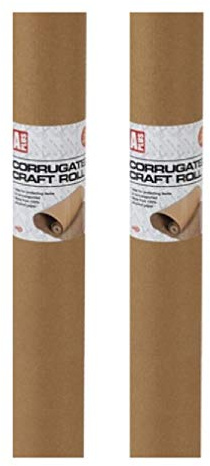 2 Rollen à 2 m x 40 cm Wellpappe für Papiermodelle und Skulpturen.