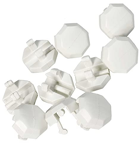 JCP 10 x White Round UPVC Window Drainage Cap Octagonal Face Drain Covers for Windows Doors