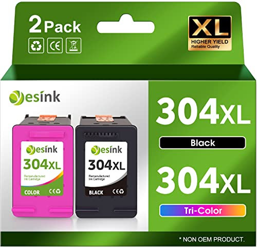 304XL als Ersatz für HP 304 Patronen 304 Multipack 304 XL Druckerpatronen HP 304 für HP Envy 5010 5020 5030 5032 Deskjet 2620 2622 (1 Schwarz, 1 Farbe)