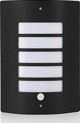 Auraglow PIR Motion Sensor Outdoor Wall Light Black, Fitting Only | Security lamp with override function, 4m detection, E27 socket, IP44 weather resistant, for porch and driveway