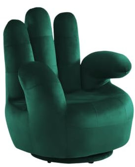 Vente-unique-Fingersessel drehbar - Samt - Tannengrün - Catchy