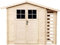 TIMBELA M386F+M386G Holzhaus Gartenhaus mit Brennholzschuppen - Hochwertige abschließbare Tür - Gartenschuppen Holz mit Boden Imprägnierte B272xL206xH218 cm/ 3,53 + 0,97 m2 Lagerschuppen für Garten