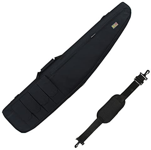 DFANCE Gewehrtasche Gewehrfutteral Waffentasche für Langwaffen,Wasserdicht Taktische Waffentasche,Gepolsterte Gewehrkoffer mit Justierbarem Schultergurt,for Waffen Storage,Schwarz,130cm/51.2in