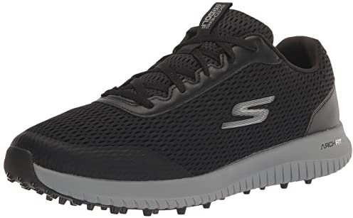 Skechers GO Golf MAX 2 Fairway 3, Zapatillas Hombre, Black Textile/Gray Trim, 42 EU
