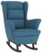 vidaXL Schaukelstuhl mit Massivholz-Gummibeinen Relaxstuhl Schaukelsessel Schwingsessel Relaxsessel Schwingstuhl Polstersessel Sessel Blau Samt