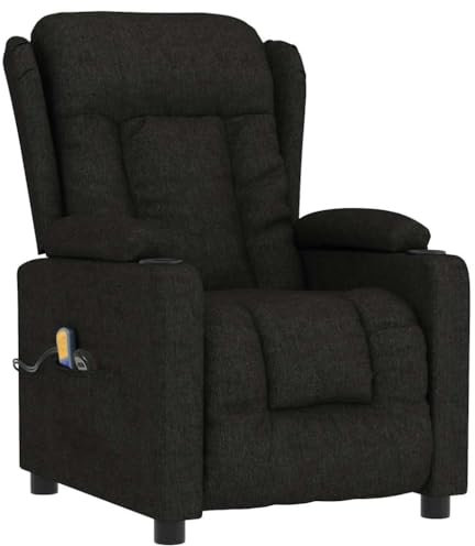 vidaXL Massagesessel Elektrisch Schwarz Stoff