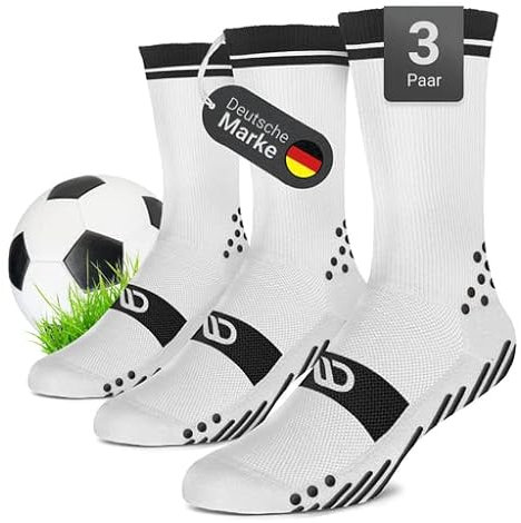 Diasports Fußballsocken 3 Paar - Neue Grip Socken Fußball mit 3D-Technologie - Gripsocken für Kinder/Herren in verschiedenen Größen - Football Socks