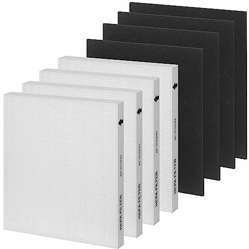 Airmega AP-1512HH Ersatzfilter für Coway Luftreiniger, kompatibel mit Coway Airmega AP1512HH Luftreiniger, 3304899, 4 Filter mit 4 vorgeschnittenen Kohlefiltern